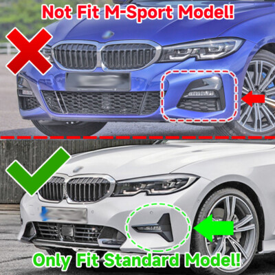 Gloss Black Front Bumper Lip Splitter Set For 2019-2022 BMW 3 Series Base G20 G21 G28 – 3-Piece ABS Kit