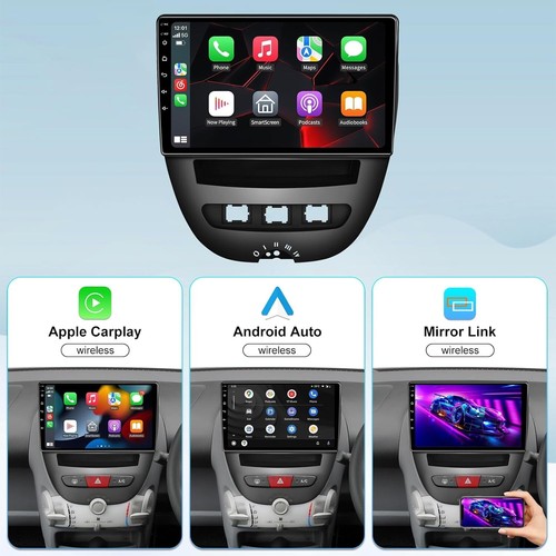 Toyota Aygo/Peugeot 107 /Citroen C1 Wireless CarPlay Android Auto Touchscreen - Picture 3 of 6
