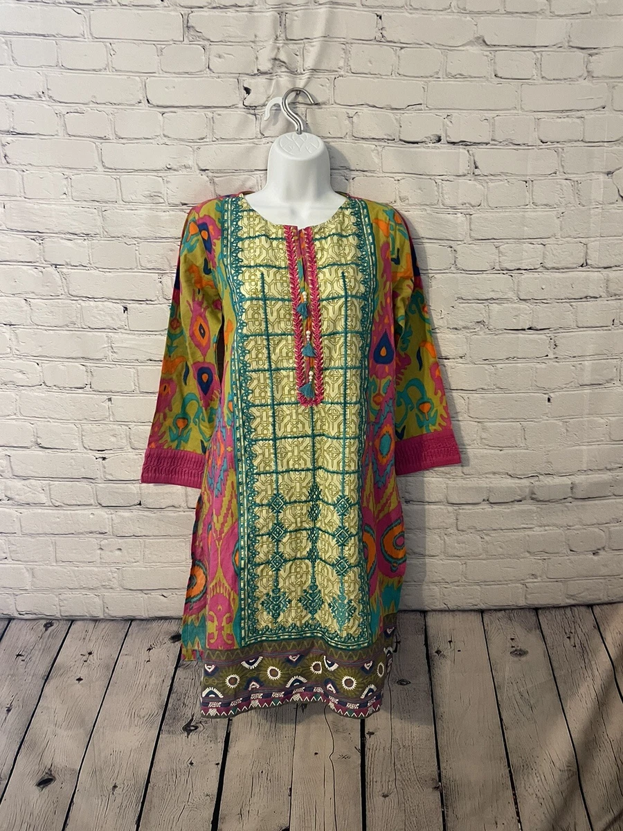 Khaadi Mixed print kaftan tunic Dress size 8