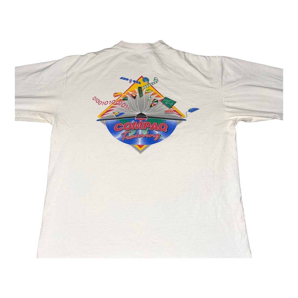 Vintage 90s Compaq Computer Software promo Tee Shirt single Vintage 90s Compaq Computer Software promo Tee Shirt single