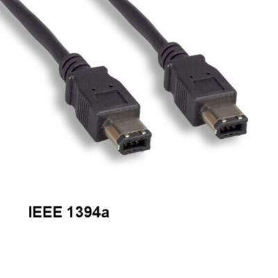 6-Pin Male to 6-Pin Male IEEE-1394a Firewire-400 Cable - 6 Ft (~2m), Black