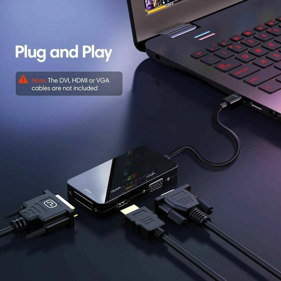 Mini DisplayPort DP to HDMI VGA DVI Converter For Microsoft Surface Pro 1 2 3 4K - Image 4 of 4