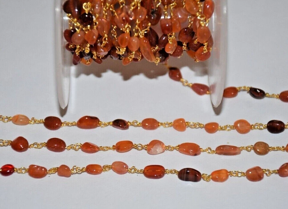 Натуральные овальные бусины Caroline 5x7 мм позолоченная цепочка с четками сделай сам ювелирные изделия оптом - Изображение 2 из 4