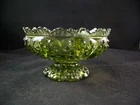 3 x Vintage 2 Green, 1 White, Fenton Hobnail Glass Candle Holder Compotes