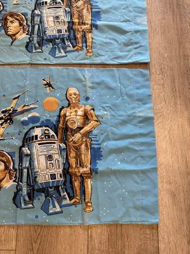 Set 2 federe per cuscini Star Wars 1977 vintage artigianali in tessuto - Foto 5 di 9
