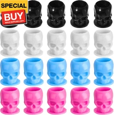 Tattoo Ink Cups with Base -  200 Pcs 4 Colors Disposable Plastic Tattoo Ink Caps