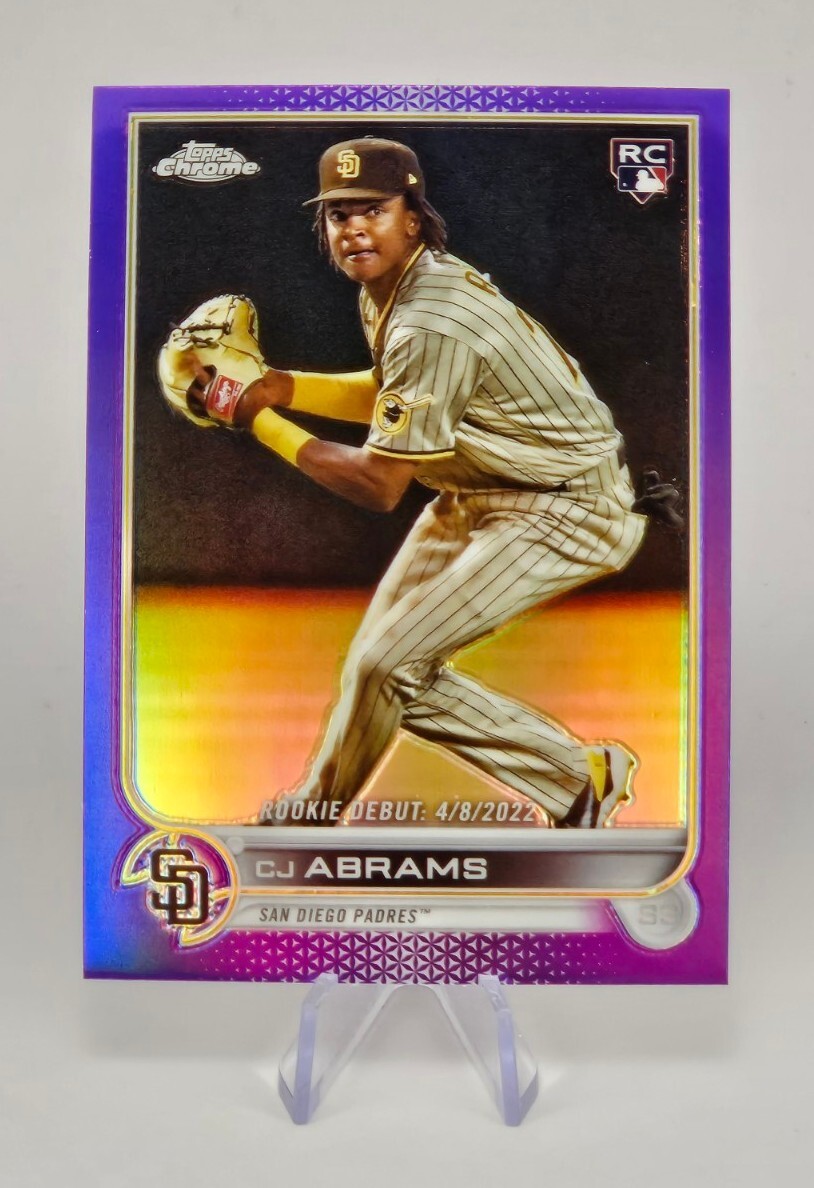 2022 CJ Abrams Topps Chrome Update #USC102 Purple Refractor Rookie Debut RC