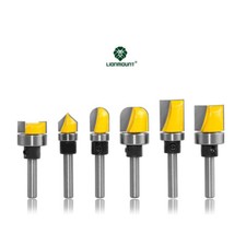 1/4  Shank Template Round Nose Core Box Bowl V-Groove Flush Trim Router Bit Set