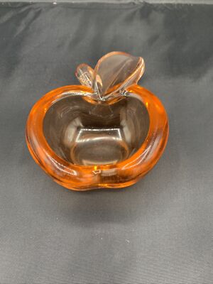 Vintage Vannes Le Chatel French Art Glass Apple Ashtray/Change Dish