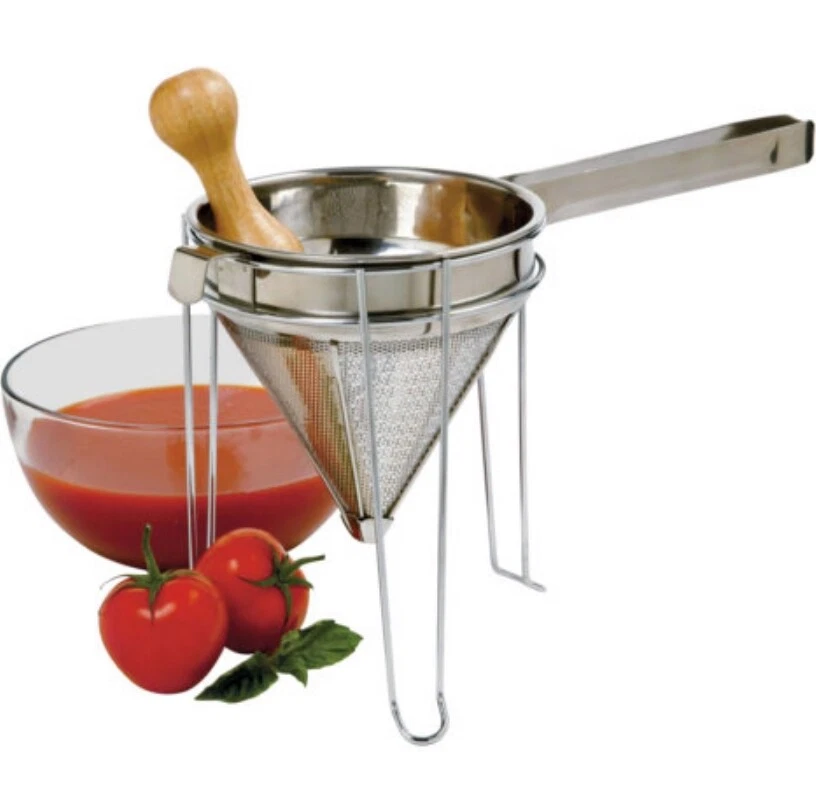 Stainless Steel Chinois w/ Stand & Pestle Set