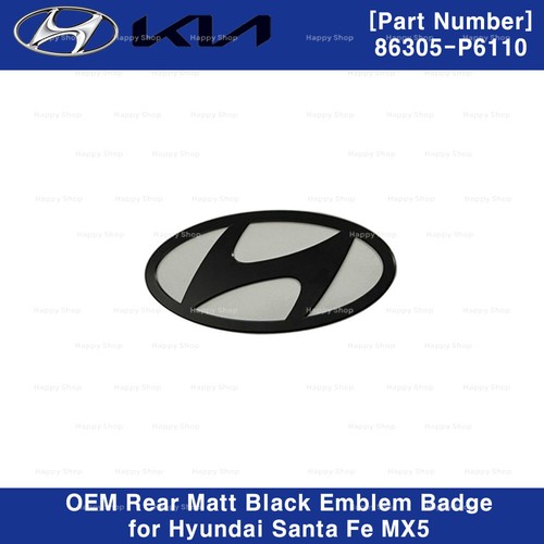 Genuine OEM Matt Black Emblem Badge 3p Set for Hyundai SANTAFE MX5 2023-2024 - Picture 5 of 7