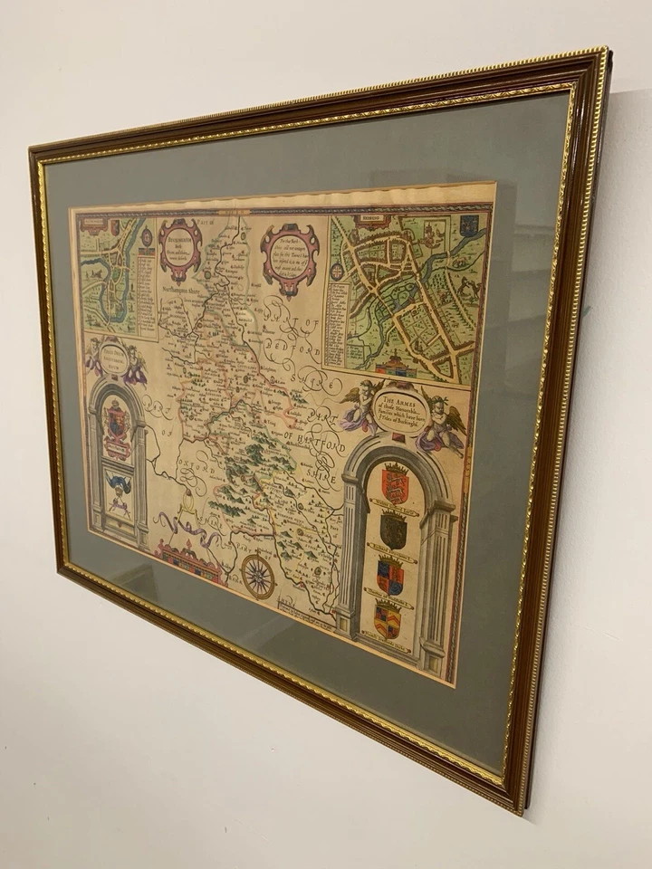 Reprodução vintage mapa emoldurado de Buckinghamshire (1610) por John Speed - Imagem 2 de 4
