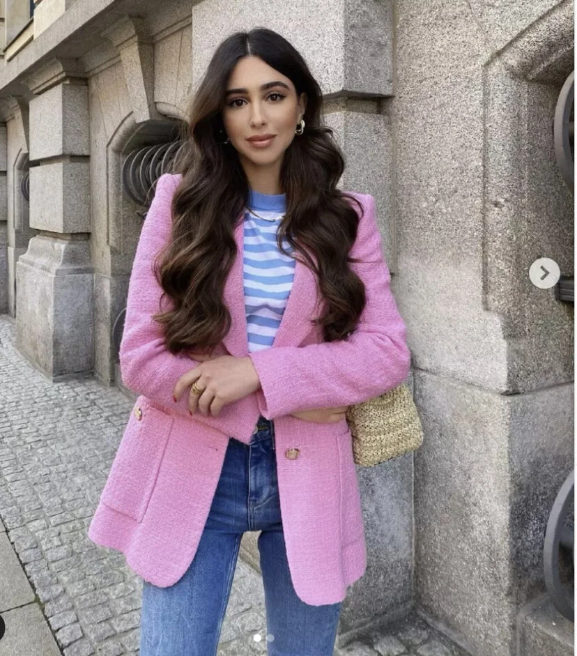 Zara pink hotsell tweed jacket