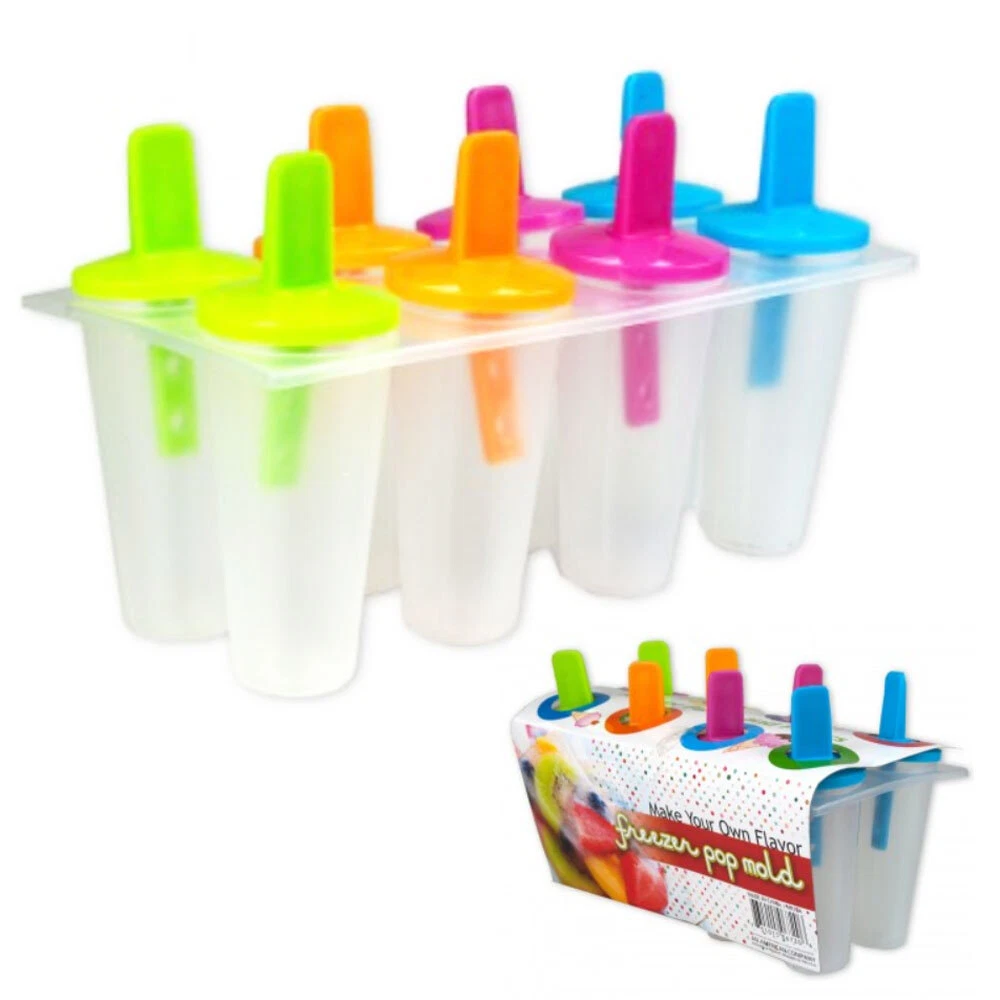 8 Freezer Ice Pop Maker Mold Popsicle Dessert Ice Cream Frozen