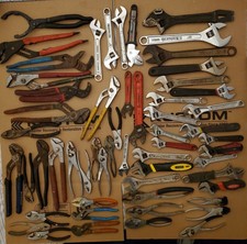 Used Lot of 27 Adjustable Wrenches And 30 Pli...