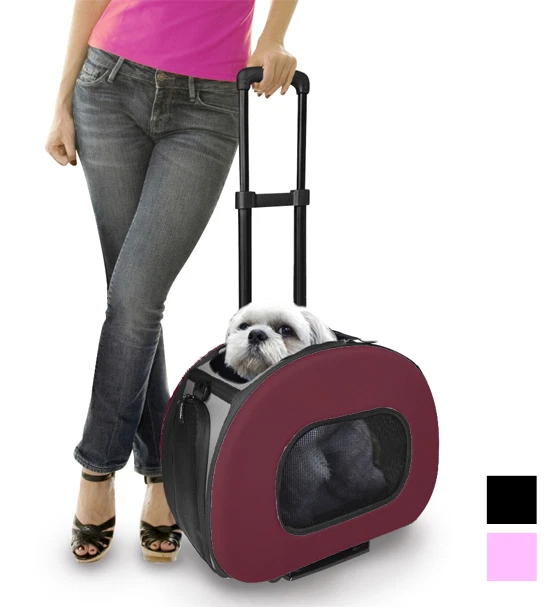 Tough-Shell Wheeled Collapsible Final Destination Travel Pet Dog Carrier Bag - Image 2 of 4