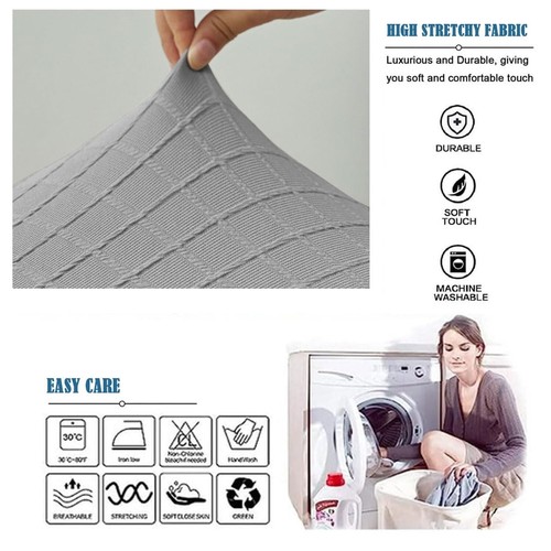 Ottoman Cover Square Ottoman Slipcover Storage Ottoman Protector Cover for Fo... - Picture 6 of 7