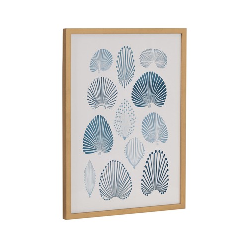 Abstract Coastal Blue Coral Framed Wall Art by The Creative Bunch Studio, 12x...