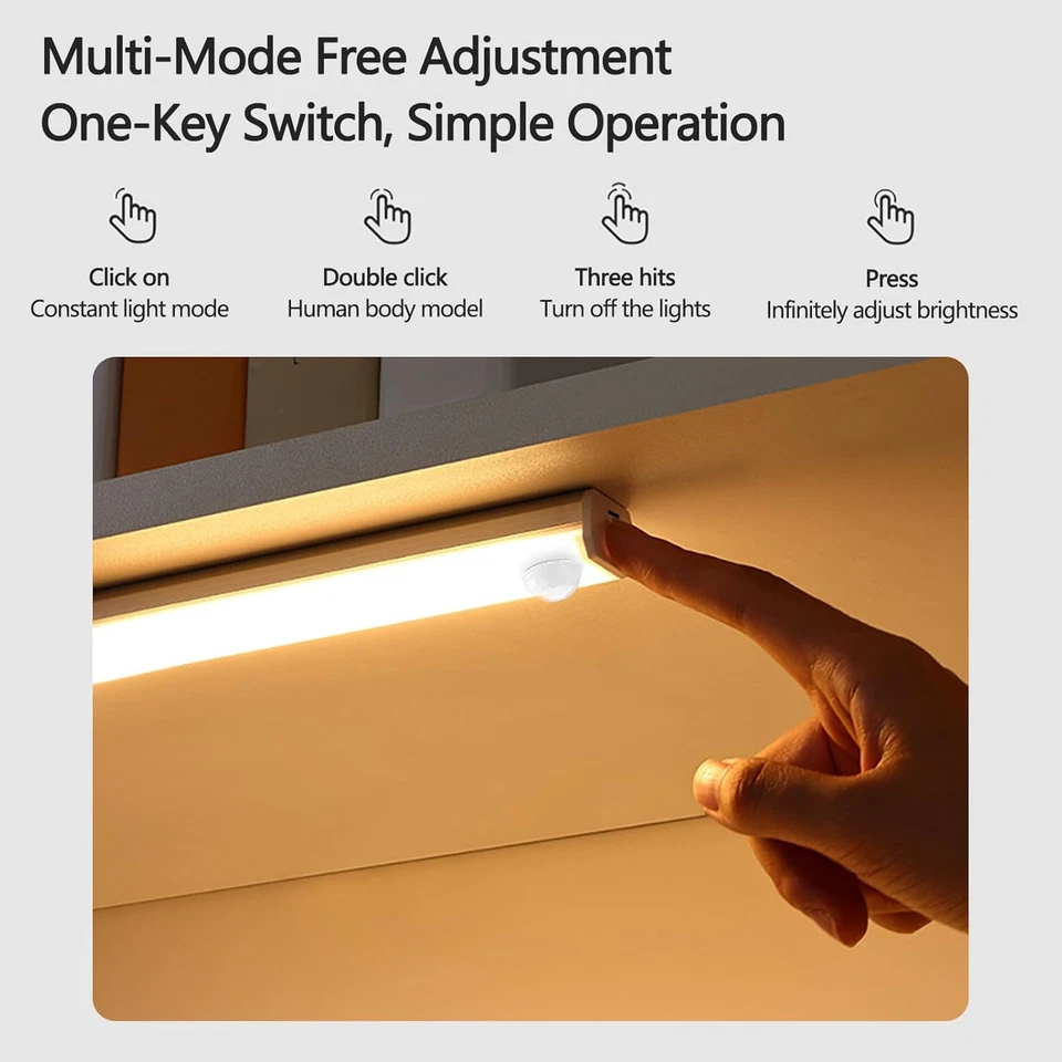 Luce Armadio LED Notturna,L Sottopensile Con Sensore Di Movimento, Luci Led 20CM - Immagine 3 di 4