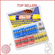 haisstronica 120PCS Solder Seal Wire Connectors, Marine Grade Heat Shrink Butt S