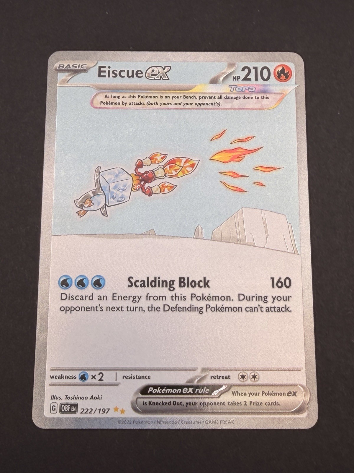 Eiscue ex 222/197 Special Illustration Rare Obsidian Flames Pokemon Holo NM