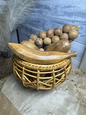 MCM Wooden Fruit And Vegetable Basket 