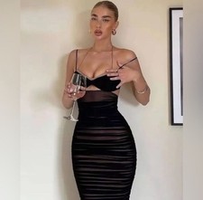 house of cb dress Black Drape