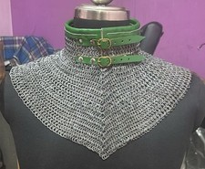 Chainmail Collar 6 mm Flat Ring Riveted Chainmail Gorget