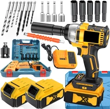 Cordless Impact Wrench 1/2" 1000Nm High Torque Brushless Drill W/ Li-ion Battery