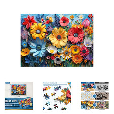 300 Piece Puzzle for Adults Colorful Flower Large Piece Recycled Cardboard
