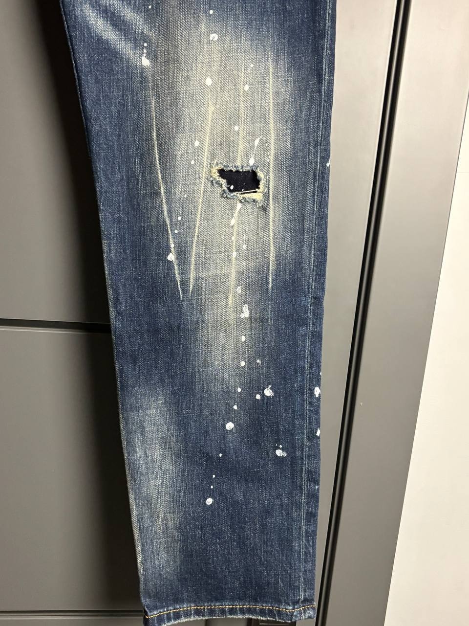 Dsquared2 ICON Skater Jeans Size 52 IT W36 Distressed Paint Splatter Md in Italy image 5