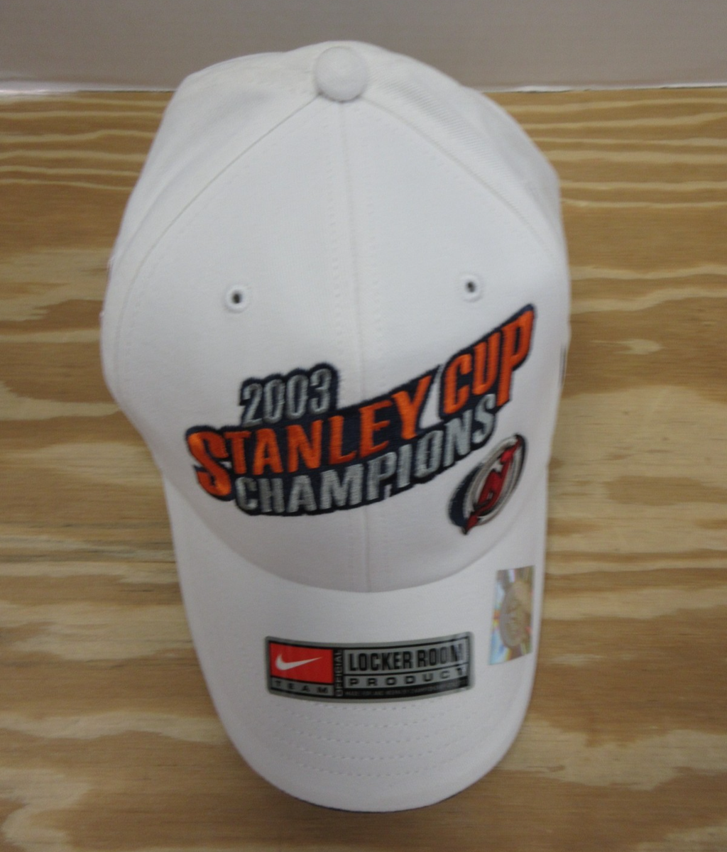 VTG New Jersey Devils Hat Cap Men Nike Hook Loop 2003 Stanley Cup