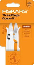 Fiskars 5" Scissors Craft Thread Snips, Ambidextrous, Stainless Steel, White