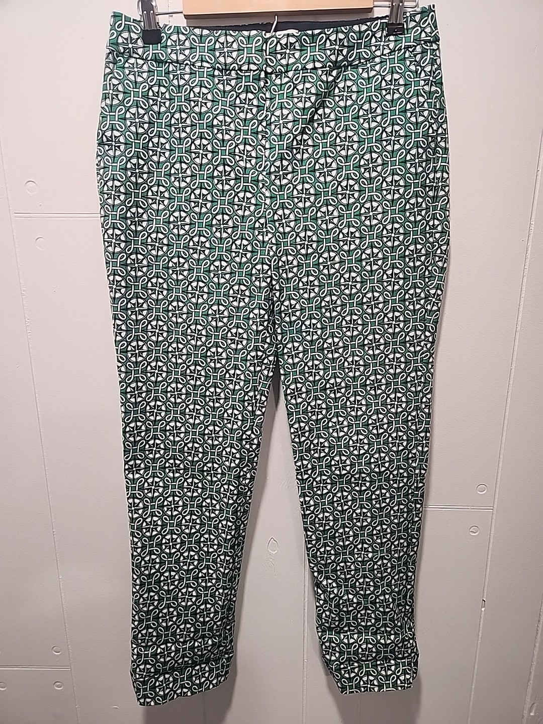Boden Pants Lattice Medallion Print, Stretch, Size 8 Long