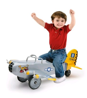 #ad Tiger Bomber 1945 Ride On Scoot Foot to Floor Airplane Ride on Toy Metal Steel $199.99