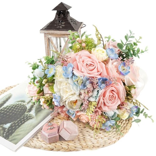 Cascading Bridal Bouquet Wedding Waterfall Leaves Bridesmaid Bouquet for - Picture 4 of 7