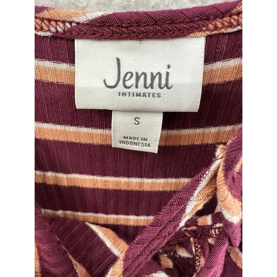 Camiseta Jenni Intimates Cami Rayas Acanalada Sin Mangas Informal Borgoña Talla S Foto 4 de 4