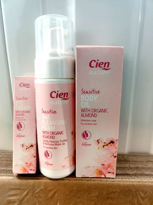 Vegan ~ CIEN Sensitive Vegane Gesichts Körper & Augencreme mit Bio Mandel natur