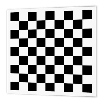 3dRose BlackWhiteCheckered Chess CheckerboardRacing Flag IronOnHeatTransfer 8x8''