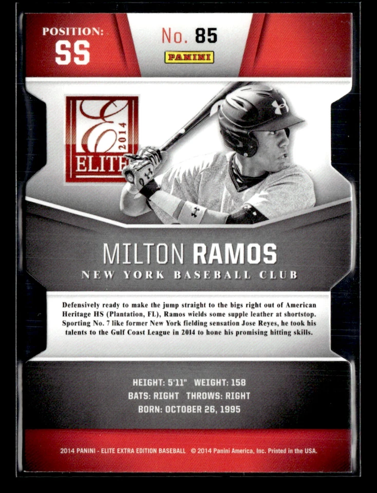 Milton Ramos 2014 Elite Extra Edition Green Status Die Cut Auto 21/25 - Image 2 of 2