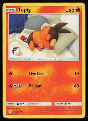 Pokemon - Tepig 31/236  - Cosmic Eclipse - NM/M