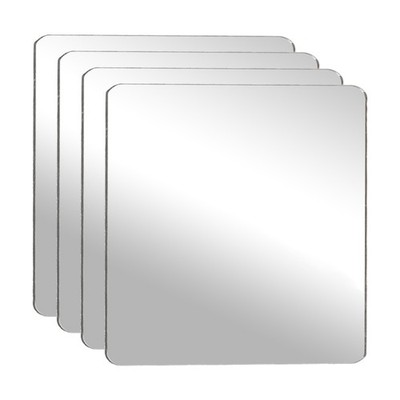 4Pcs Acrylic Mirror Sheet, 1.6'' Square Self Adhesive Mirror