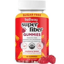 Bellway Super Fiber Gummies for Adults - Sugar Free Organic Fiber Supplement Gum