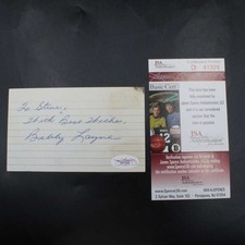 Bobby Layne Signed 3x5 Index Card Detroit Lions Autograph Auto JSA COA ZJ22815