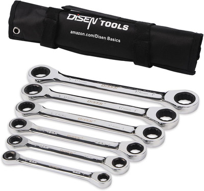 Double Box End Ratcheting Wrench Set Metric 6-Piece, 8Mm-19Mm, 72-Tooth Ratchet