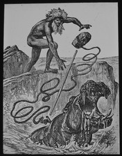 Magisches Laternendia NILPFERD JAGD NO2 JÄGER UM 1880 VIKTORIANISCHE ILLUSTRATION