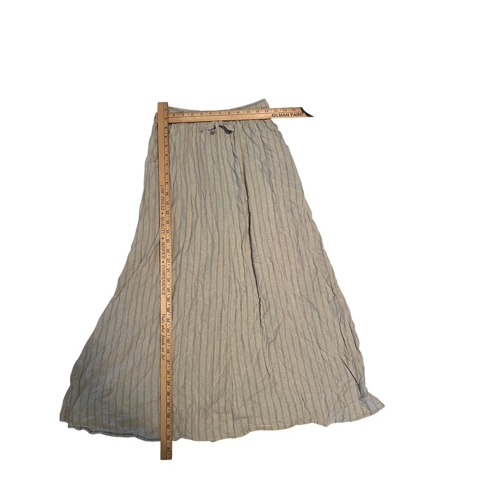 Maxi Falda MAX STUDIO LONDON Rayas Cordón Cintura Mezcla Lino Beige XS Foto 2 de 4