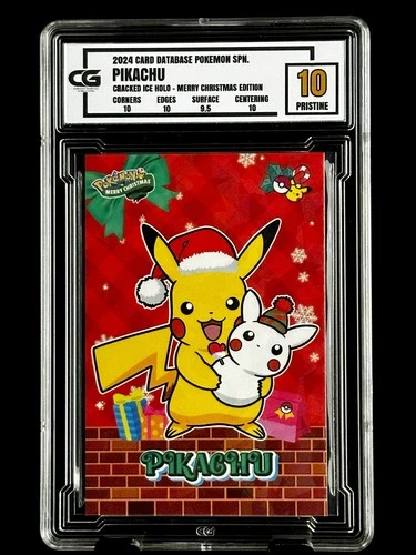 2024 Pokémon CG 10 Pristine PIKACHU Christmas Data TCG XMAS Holiday CGC PSA 5