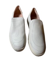 NEW Kate Spade White Leather Loafers Azores Perforated Design Size 9