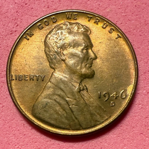 1946-D Lincoln Wheat Penny Error -RPM- XF+ Brilliant Red #C08